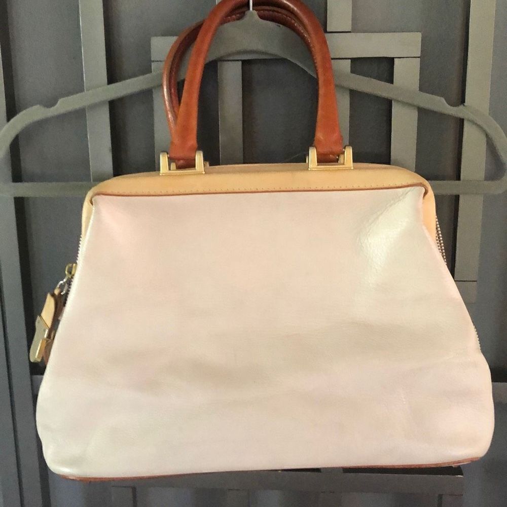 Nardelli  Italian leather satchel handbag cream